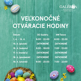 Veľkonočné otváracie hodiny