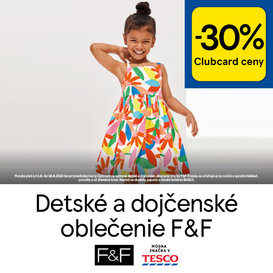 30 % zľava na detské a dojčenské oblečenie značky F&F