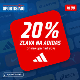 20 % na adidas v SPORTISIMO!